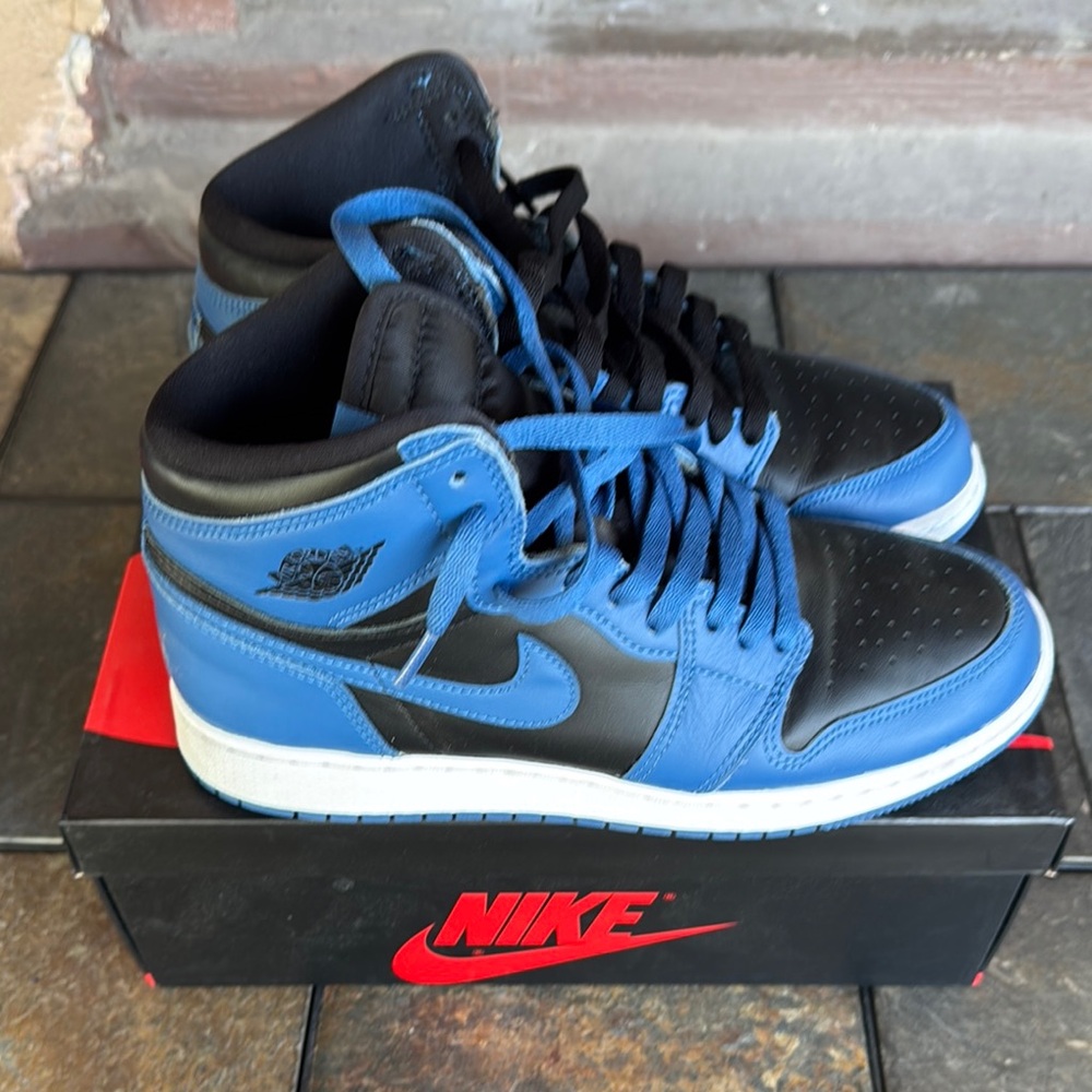 Nike Black and Blue High-Top Sneakers